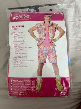 Barbie The Movie Skating Ken Men's Costume Size Small, EUC